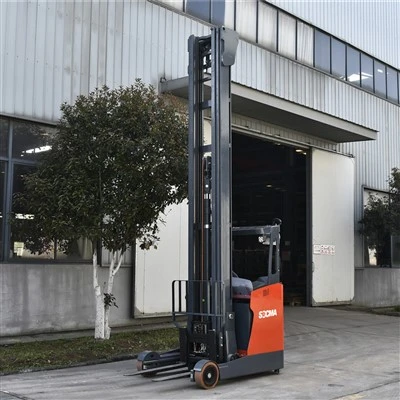 Vysoký dosah vysokoobrazové hn16m Reach Truck Forklift8M 9m 10m 12m 48V Stand Up Forklift Možnost lithium baterie